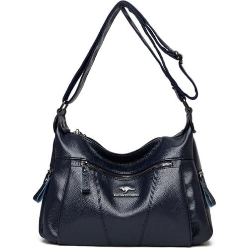 Weysfor Vintage Women Shoulder Bag Pu Leather Crossbody Bag Soft Purse Multi-pocket Messenger Bag Designer Flap Bag Lady Handbag