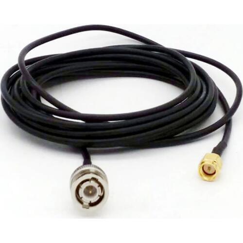 High quality 50 Ohm RG174 RF Coaxial Cable Pure Copper with BNC male SMA male connectors for SDR Antenna cable 3 meters or 6 me