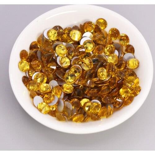 Top Quality Topaz Rhinestones Clear Flatback Glass Crystal For Nail Clothes Decoration DIY Non Hot Fix Strass SS3-SS30