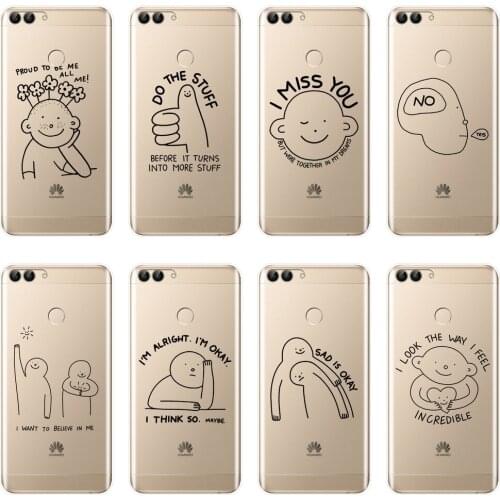Back Cover For Huawei P20 Pro P10 Plus P Smart P9 Lite Mini Silicone Funny Quotes For Huawei P10 P20 P8 P9 Lite 2017 Phone Case