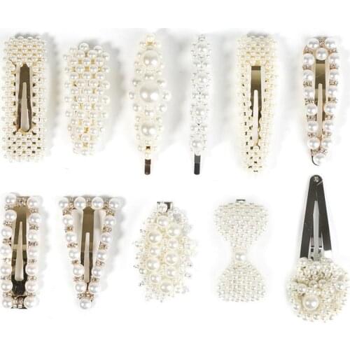 1PCS Pearl Hair Clip Girls Snap Button Hair Pins Hair Barrette Stick Hairpin Fashion Hair Styling Accessories