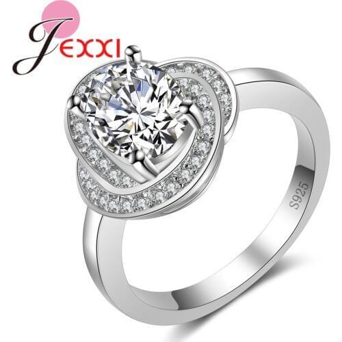 Cute Green White Crystal Rings Wholesale Price 925 Sterling Silver Ring For Women Girl Pretty Ring Oval Shiny CZ Crystal