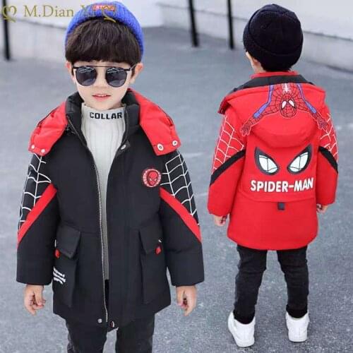 Boys Winter Jacket Kids Warm Coat Boy Thick Parka Children Winter Clothing Cartoon Light Down Cotton Jacket Russia -30 Degree