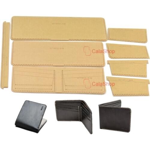 1 Pcs / Lot Acrylic Leather Template Home Handwork Leathercraft Pattern Tools Accessory Men Wallet Pattern DIY Model 802
