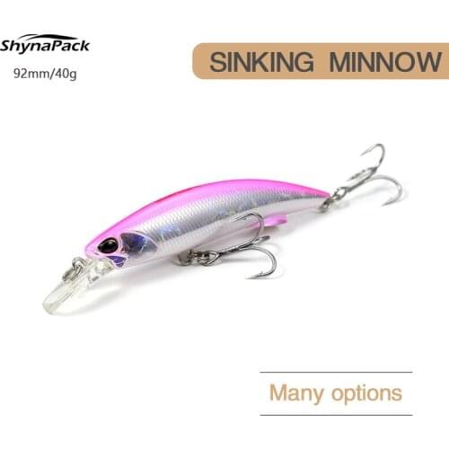 1Pcs New Product 92mm 40g Heavy Minnow lure Hard Professional Saltwater Long casting Far-casting lure Sinking Bass Fishing Lure