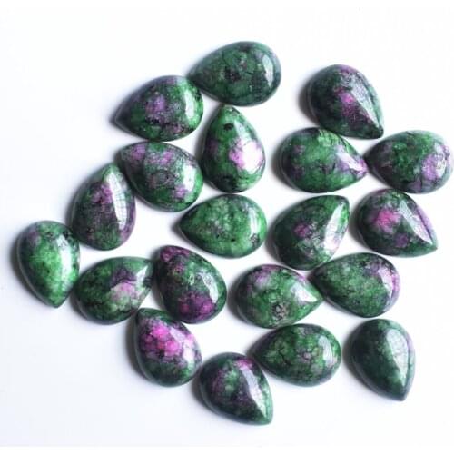 2020 Fashion natural red and green treasure water drop CAB CABOCHON teardrop charms beads 13x18mm wholesale 50pcs/lot free