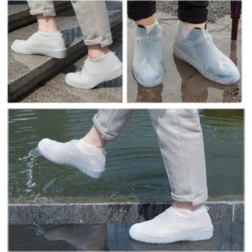 30 pairs/lot Silicone Shoes Cover Reusable Overshoes Waterproof Rainproof Boots Non-slip Washable Unisex Rain Protector