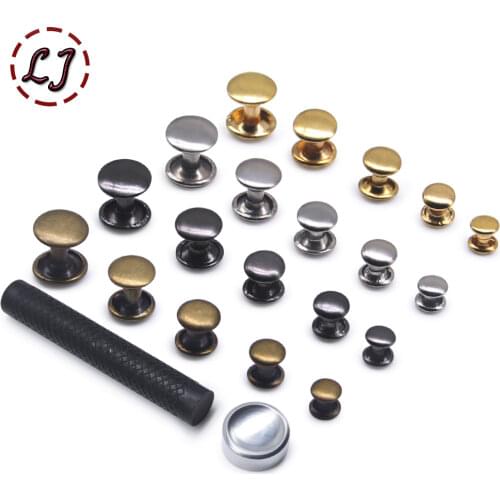 400 Sets Leather Rivets Double Cap Rivet Tubular 4 Colors Metal Studs with Fixing Tools for DIY Leather Craft/Clothes/Shoes/Bag