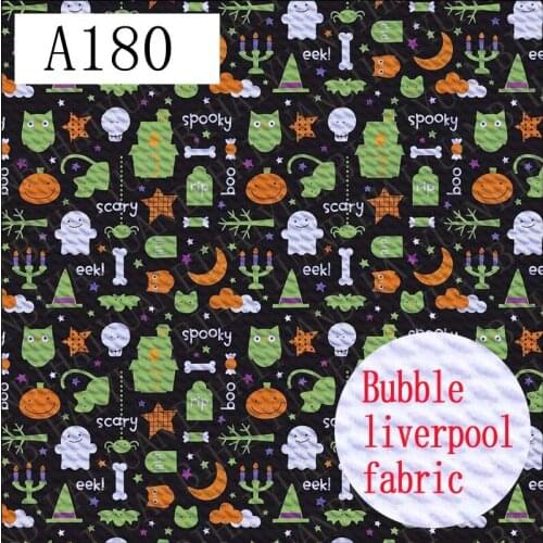 50cm*145cm 4 Way Stretch Spandex Knit Halloween Printed Bullet Texture Liverpool Fabric For Baby Head Wrap A180
