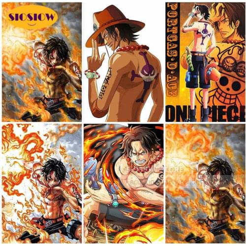 5D DIY Diamond Painting One Piece Ace Figure Crystal Full Square 3D Daimond Mosaic Embroidery Cross Stitch Kit Gifts Decor Home