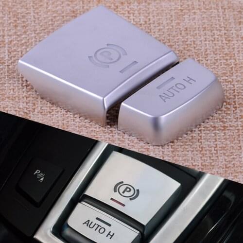 ABS Chrome Silver Car Electronic Handbrake AUTO H Button Cover Trim Fit For BMW 5 Series F10 F18 520i 528i 535i Accessories