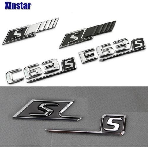 ABS S Badge car rear emblem sticker for Mercedes Benz w117 cla45 w205 c63 w212 e63 w207 w176 a45 x156 gla45 w204 AMG Styling