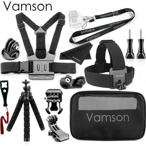 Vamson for go pro Hero 7 6 5 4Camera Accessories Tripod Head Chest Strap for Xiaomi Yi4K for JID OSMO Action VS22