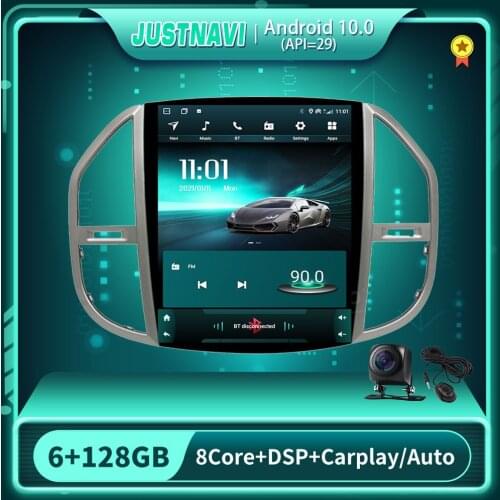 JUSTNAVI Car Radio For Mercedes Benz Vito 3 2014 - 2020 Tesla Style Android 10.0 Multimedia Video Player Navigation Stereo GPS
