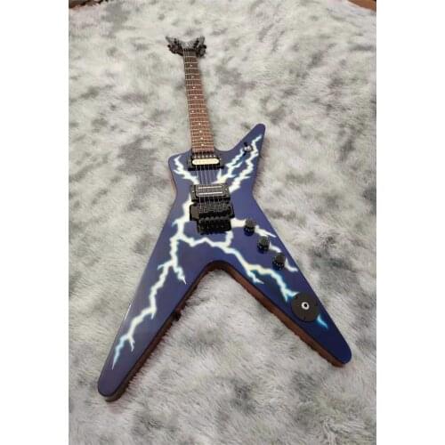 Free transportation, 6-string electric guitar, hand-painted lightning pattern, customized service