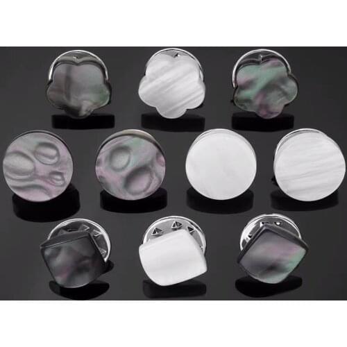 Anti-glare Brooch Shirt T-shirt Pearl Buckle Decoration Shell Button Fixed Clothing Neckline Clothing Pin Accessory Buttons 5pcs