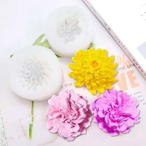 Carnation Chrysanthemum Silicone Handmade DIY Flower Soap Mold Candle Aromatherapy Plaster Mold Car Incense Plaster Mold