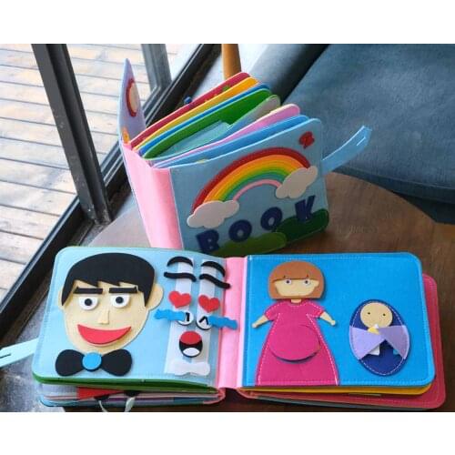 Rainbow Cloth Book Baby Toys Felt Montessori Book Toddler Educational Toy For Boys and Girls Practice Hand Early Learning