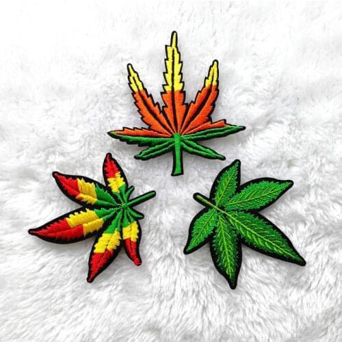 Leaf adhesive tape dressing sticker B305 embroidery linen clothes patch patch punk style decorative sticker DIY