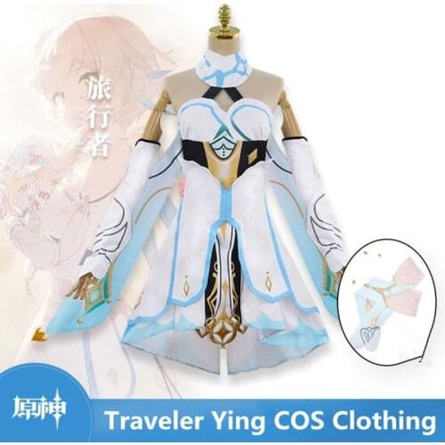 Game Genshin Impact Cosplay Traveller Ying Clothing Heroine Game Anime Suit COS Womens Clothes Set Halloween Party Role Playing