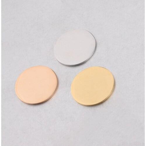 Fnixtar 20Pcs 19-25mm Round Discs Charms Mirror Polish Stainless Steel Charms For DIY Making Necklace Keychain Earrings Jewelry