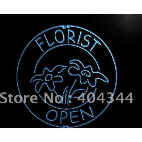 LB133- OPEN Florist Flower LED Neon Light Sign home decor crafts