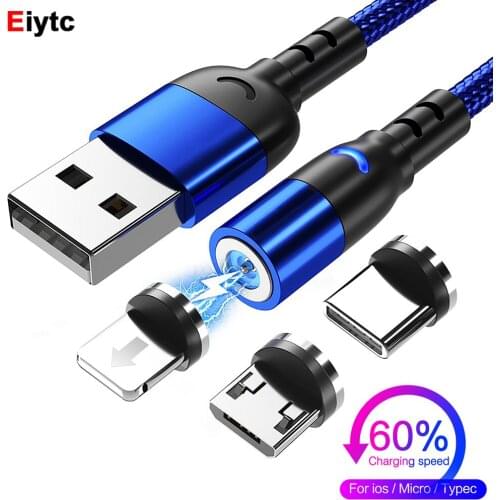 Magnetic Micro USB Type C Cable LED Fast Charging Magnet Data Cord For iPhone 12 Xiaomi Mobile Phone Charger Charge USB C Cable