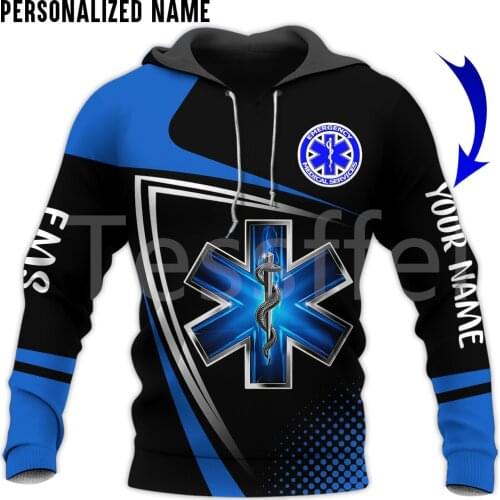 Tessffel Newest Emergency Medical Technician EMT EMS Paramedic Nurse NewFashion 3DPrinted Tracksuit Autumn Hoodies Men/Women C18