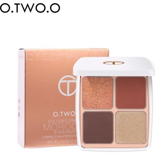 O.TWO.O Colored Drawing Morocco Eyeshadow Palette 4 Colors Matte Shimmer Glitter Effect Eye Shadow Makeup For Daily Use