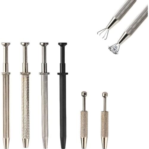 Jewelry Tweezers Holder Pick-up Tool Diamond Gems Prong Holder Tweezers Catcher Grabbers with 3/4 Claws Jewelry Making Tool