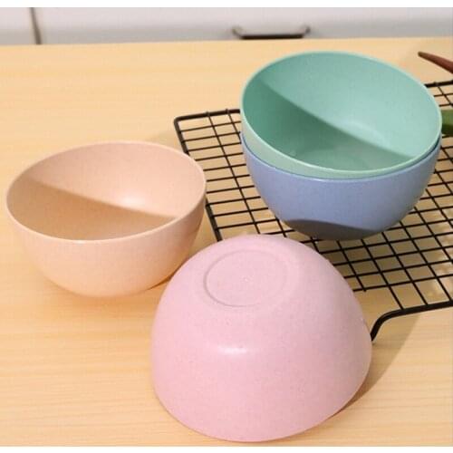 Sale Hot 1 PCS Shatterproof Wheat Straw Child Student Eating Bowl High Capacity Fruit Salad Bowl Kitchen Tableware Dessert Bowl