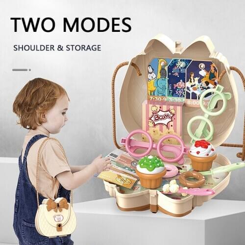 Fashion Makeup Jewelry Box Game House Play House Tableware Medical Movie Box Shoulder Bag Girl Doll House Birthday Gift
