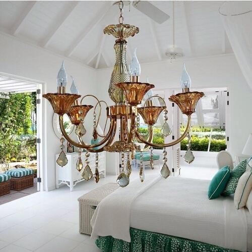 Modern Crystal Chandelier Living Room lustres de cristal Decoration Tiffany Pendants and Chandeliers Home Lighting Indoor Lamp