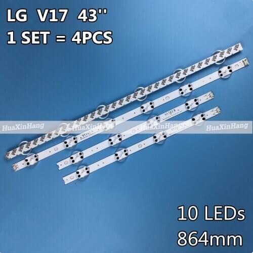 4 x LED Backlight for LG 43" V17 ART3 2867 TV 43UF6500 43VH6100-CB LC430DQE 43LJ614V 43LV340C 43UJ6565 6916L-2744A/2743A 10-LEDs