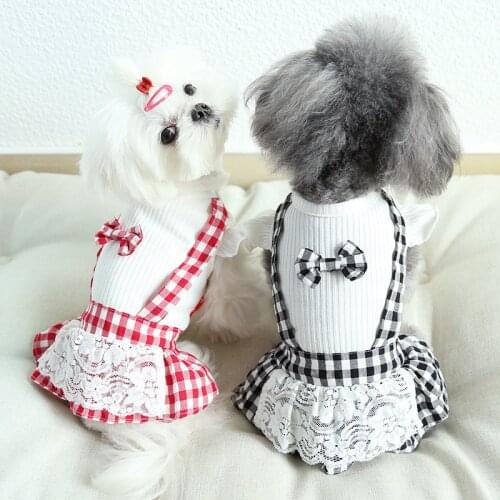 Spring Summer Small Dog Bow-knot Dress Cat Puppy Skirt Yorkshire Pomeranian Poodle Bichon Schnauzer Pet Clothing Drop Shipping