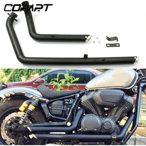 Motorcycle Exhaust Pipe With Muffler Removable Silencer Black For Yamaha Star Bolt XV950 XVS950 2014 2015 2016 2017-2020