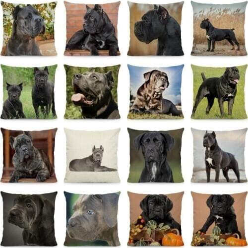 XUNYU Cute Cane Corso Cushion Cover Dog Pillow Case Home Decoration 45x45cm DWG033