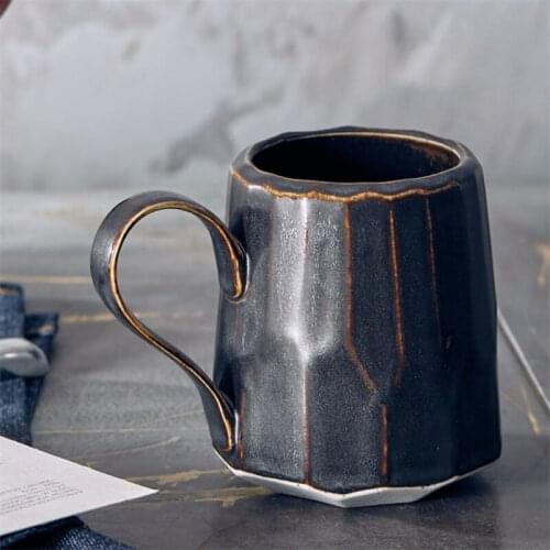 Japanese Style Retro Ceramic Coffee Mug Pottery Simple Breakfast Milk Cup Creative Household Afternoon Teacups Office Drinkware