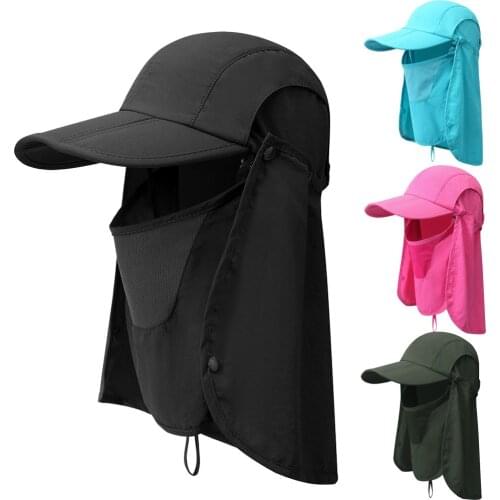 Women Hat Upf50 Outdoor Summer Sun Fisherman With Neck Flap Bucket Hats Breathable Waterproof Quick Drying Climb Cap Accessory