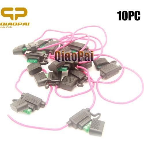 10PC Car Waterproof Fuse Holder 5A 10A 20A 30A Universal Link Wire for Auto Boat Train 12V 24V 36V Waterproof Connector Fuse