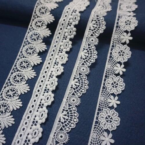10 Yard/ Lot Embroidery fabric hollow water soluble lace elastic milk silk embroidery Trimming Lace