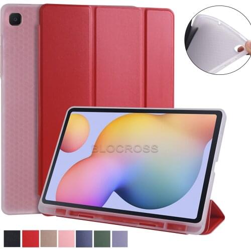 2020 Case for Samsung Galaxy Tab S6 Lite 10.4 Inch 2020 SM-P610/P615 Leather Magnetic Tri-Fold Smart Stand Shell with Pen Holder