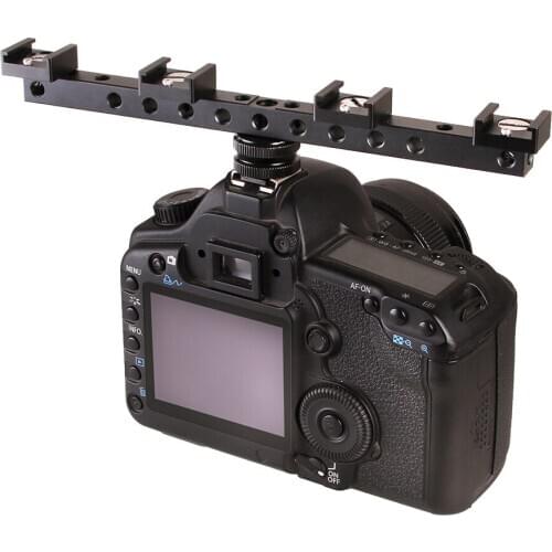 4 in 1 Cold Shoe Hot Shoe Extension Bracket with 1/4 Inch Screw for Flash Light Microphone Monitor Audio Recorder Studio