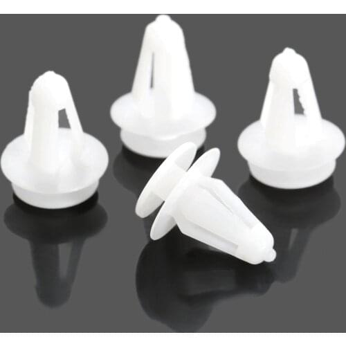 50Pcs/lot Plastic Push Type Fastener Rivets Fender Clips Universal Fit 7mm Hole White Car Bumper Door Retainer Trim Fender Clips