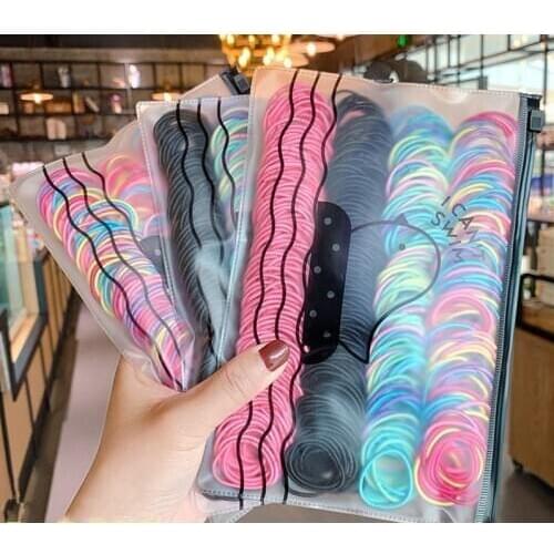 500Pcs/Pack 2021 New Cartoons Childrens Baby Does Not Hurt The Hair Rope High Elastic Small Hair Loop Hair Accessories Headwear