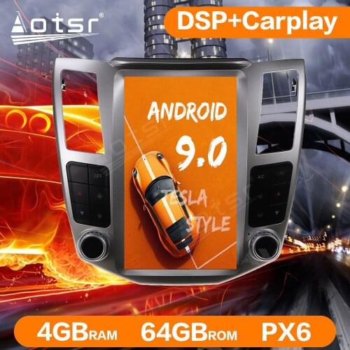 For Lexus RX300 RX330 RX350 RX400H 2004 - 2007 Android 9 64G Tesla Style Car Multimedia Auto radio player GPS Navigation PX6 DSP