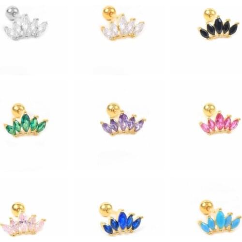 BOAKO 925 Sterling Silver Earrings For Women Turquoise Pink Purple Stud Earrings Ear Piercing Pendientes Gift 2021 Trend Brincos