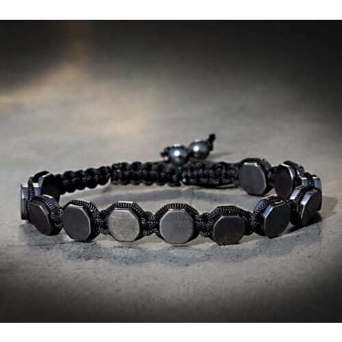 7 Style Charm Black Hematite Stone Beads Bracelet Men Jewelry Health Care Magnetic Woven Bracelet For Women Gift