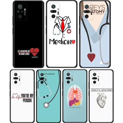 Greys Anatomy Cover For Xiaomi Redmi Note 9S 9 8 9T 7 8T 10 Pro Max 5G TPU Cell Phone Case Black Soft Shell Coque Capa