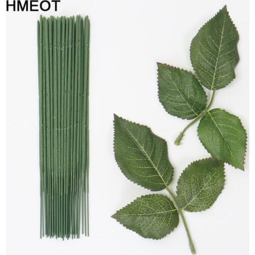 HMEOT 20pcs/lot 40cm Flower Stem For Hydrangea Rose Peony Flower Wall Ball For Wedding Decoration Accessories Diameter 2mm